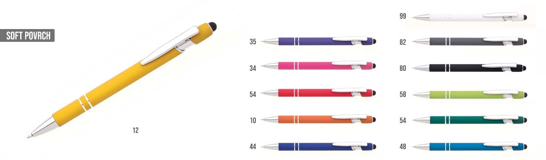 pogumovaná reklamní propiska Natio touch kovova propiska natio soft